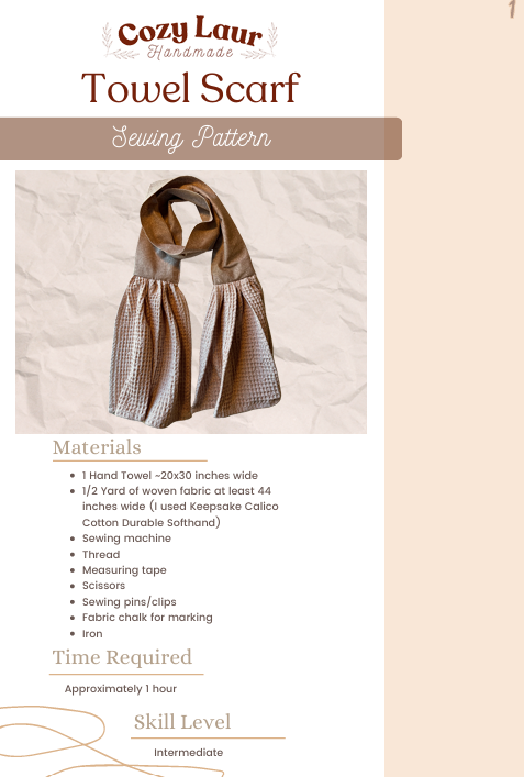 Towel Scarf - Pattern (Digital Download)